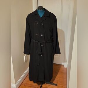NWT VTG London Fog Black Twill Trench Coat 14